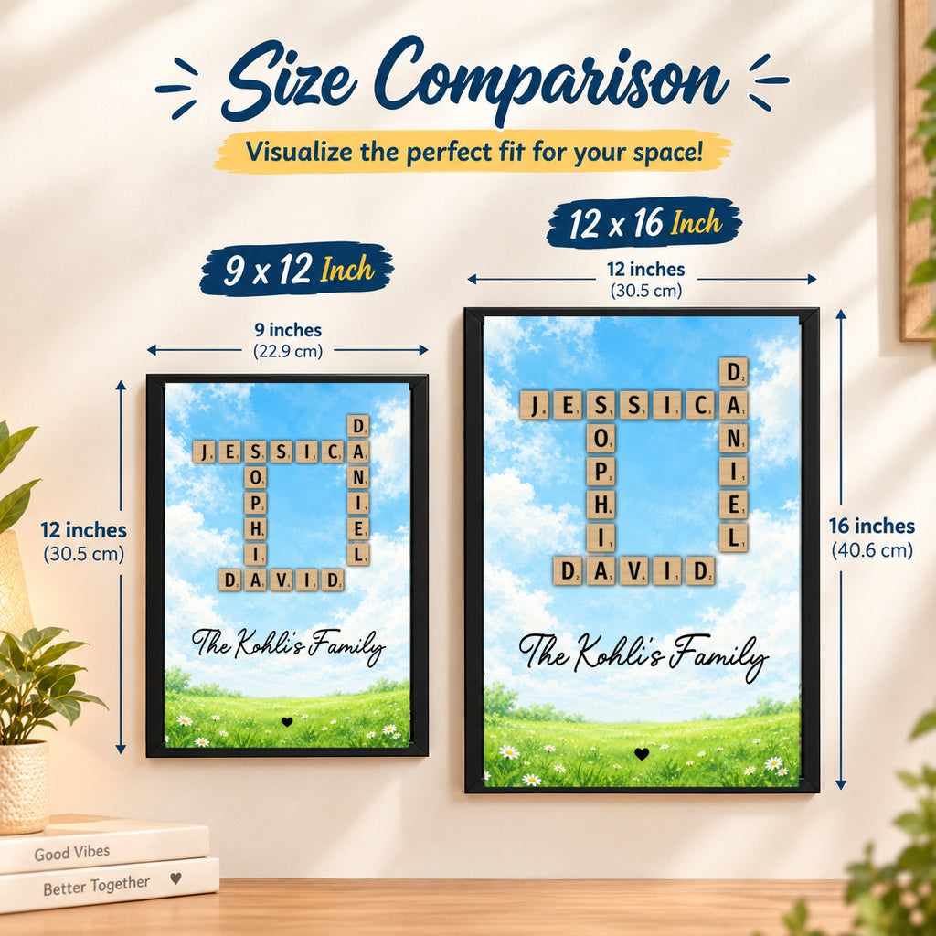 Family Crossword Puzzle Wall Frame