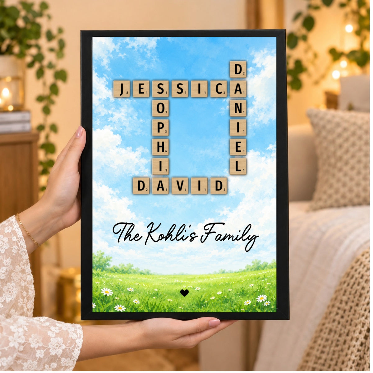 Family Crossword Puzzle Wall Frame